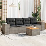  The Living Store Vrtna sedežna garnitura 5-delna z blazinami siv poli ratan - Vrtna Sedežna Garniture, (21479862) | Shoptok.si