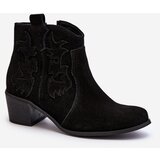 Zazoo 3426 Women's Suede Cowboy Boots Black | shoptok.hr