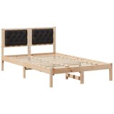  Krevetna konstrukcija Crna 120 x 200 cm Čvrsto borovo drvo Smeđa | shoptok.hr