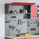  Set orodjarne in pegboarda v 3 delih, stensko nameščen, rdeča kovina, (22048531) | Shoptok.si