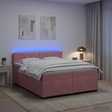  Krevet s box springom, madracem i LED-om Ružičasta 200 x 200 cm | shoptok.hr