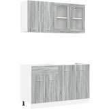 vidaXL 4-delni set kuhinjskih omar siva sonoma inženirski les | Shoptok.si