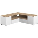 TemaHome Bela/v naravni barvi TV omarica v hrastovem dekorju 130x46 cm Angle – Cene