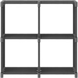 Police za izlaganje s 4 kocke sive 69 x 30 x 72,5 cm od tkanine | Eponuda.com