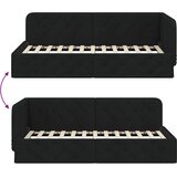  Kutni okvir kreveta Crna 90 x 200 cm tkanina | shoptok.hr