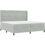 Box Postelja z vzmetnico Svetlo siva 200x200 cm Žamet, (22050940) | Shoptok.si