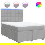 Maison Chic Box spring posteljni - Vzmetna postelja z vzmetnico svetlo siv 140x190 cm blago SL4536, (21903111) | Shoptok.si