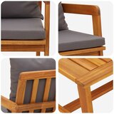 Bistro set s jastukom 5 pcs Smeđa Čvrsto drvo akacije | shoptok.hr