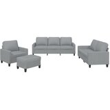  4-dijelni set sofa s jastucima svjetlosivi od tkanine Siva | Shoptok.si