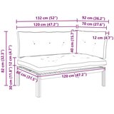 Kantasti Sofe Jedinica Prirodna i tamno siva 132 x 92 x 82 cm | shoptok.hr
