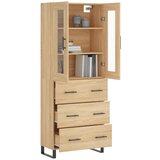  Visoka komoda hrasta sonome 69,5x34x180cm od konstruiranog drva Slike