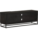 TV ormarić crni 110x30x40 cm od masivnog drva manga i željeza | Eponuda.com
