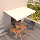 vidaXL Ročno zložljiva tenda 500x350 cm krem Cene