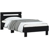  Okvir za krevet s uzglavljem crni 75x190 cm konstruirano drvo | Eponuda.ba