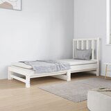 The Living Store Izvlečna dnevna postelja bela 2x(90x190) cm trdna borovina - Dnevna Postelja, (21508848) | Shoptok.si