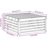Vanjski otoman Prirodna 79 x 79 x 37 cm Čvrsto drvo akacije | shoptok.hr