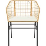  5-dijelni vrtni blagovaonski set s jastucima poliratan i staklo Smeđa 80 x 80 x 74 cm | shoptok.hr