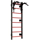 MOVEPRO gimnastičke zidne ljestve 215 cm sa šipkom za zgibove – za djecu i odrasle, crne | shoptok.hr