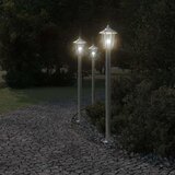 vidaXL Vanjske podne svjetiljke 3 kom srebrne 120 cm nehrđajući čelik | shoptok.hr