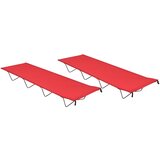 vidaXL Kamp postelja 2 kosa 180x60x19 cm oksford blago in jeklo rdeča | Shoptok.si