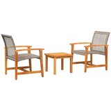 vidaXL 3-dijelni bistro set od poliratana i bagremovog drva sivi | shoptok.hr