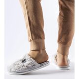 Gemre Gray warm slippers with Alessio patch | Shoptok.si