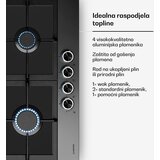 Klarstein Verosteel plinsko kuhalo, 4 plamena, električno paljenje, kompatibilno s zemnim plinom i LPG-om, 8000 W, 60cm | shoptok.hr