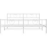 vidaXL Metalni okvir kreveta uzglavlje i podnožje bijeli 180x200 cm | shoptok.hr