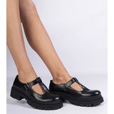 Gemre Black platform derby shoes made of eco-leather Nella | Shoptok.si