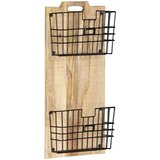  Zidni stalak za časopise 33x10x67 cm masivno grubo drvo manga | shoptok.hr