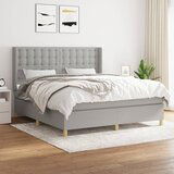 The Living Store Box spring postelja z vzmetnico svetlo siva 180x200 cm blago - Box Spring Postelja, (21516862) Cene