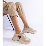 Gemre Beige platform sneakers with a heart by Martinez | Shoptok.si