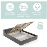 Maison de Rêve Tamno zeleni tapecirani bračni krevet s prostorom za odlaganje s podnicom 140x200 cm Solvo – | shoptok.hr