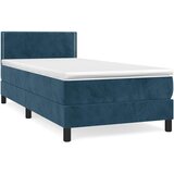 Box spring krevet s madracem tamnoplavi 100x200 cm baršunasti | shoptok.hr