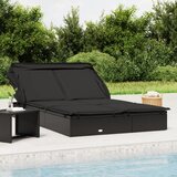 vidaXL Ležaj za sunčanje za 2 osobe crni 213 x 118 x 97 cm poliratan | shoptok.hr