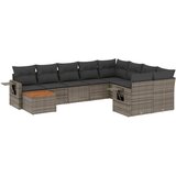  The Living Store Vrtna sedežna garnitura 10-delna z blazinami siv poli ratan - Vrtna Sedežna Garniture, (21450920) | Shoptok.si