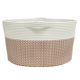  Košara za pohranu smeđe-bijela Ø 40 x 25 cm pamučna | shoptok.hr