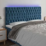  Posteljno vzglavje temno modro 180x7x118/128 cm žamet, (20932471) Cene