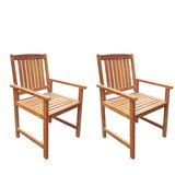 Maison Chic Vrtni stoli - Stol za vrt 2 kosa trden akacijev les rjave barve JS1342, (21878217) | Shoptok.si