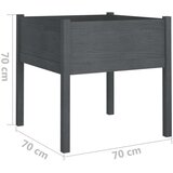vidaXL vrtno cvetlično korito 2 kosa sivo 70x70x70 cm trdna borovina | Shoptok.si