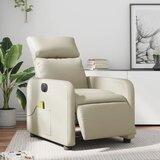 vidaXL Električni masažni naslanjač krem umetno usnje | Shoptok.si