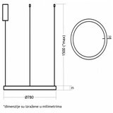 Vesta 366 VISILICA LED 60W 4000K CRNA (O 780 mm)