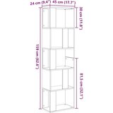 vidaXL Book Cabinet/Room Divider Črni hrast 45x24x159 cm | Shoptok.si
