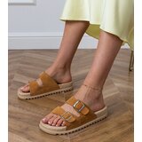 D/CEO Brown flat sandals with buckles on straps Sendi | Shoptok.si