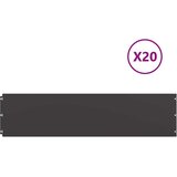 vidaXL Robniki za trato 20 kosov Črna 25x103 cm Hladno valjano jeklo | Shoptok.si