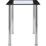  Blagovaonski stol crni i prozirni 120x60x75 cm kaljeno staklo | shoptok.hr