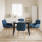  Trpezarijske stolice 4 pcs Tkanina Plava 56,5 x 50 x 87,5 cm | shoptok.hr