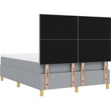 vidaXL Vzmetna postelja z vzmetnico in klopjo svetlo siva 140x200 cm tkanina, (22083152) | Shoptok.si