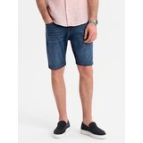 Ombre Men's denim shorts with classic cut - dark blue | Shoptok.si