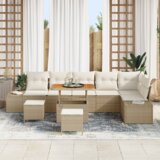  Set sofe od 9 dijelova s jastučićima bež poli ratan akacija | shoptok.hr